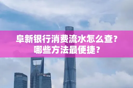 阜新银行消费流水怎么查?哪些方法最便捷?