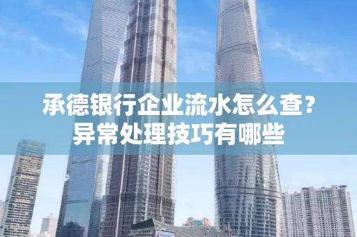 承德银行企业流水怎么查?异常处理技巧有哪些