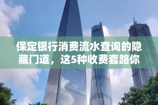 保定银行消费流水查询的隐藏门道,这5种收费套路你知道几个?