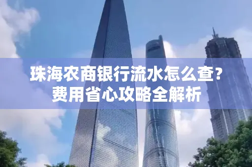 珠海农商银行流水怎么查?费用省心攻略全解析