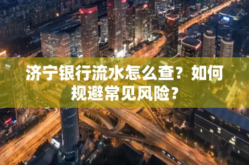 济宁银行流水怎么查?如何规避常见风险?